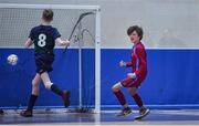 18 August 2019; Simon Fitzgerald of Caherdavin, Co Limerick celebrates scoring a goal against Kilmaine, Co Mayo in the Futsal U15 boys semi-final during Day 2 of the Aldi Community Games August Festival, which saw over 3,000 children take part in a fun-filled weekend at UL Sports Arena in University of Limerick, Limerick. Photo by David Fitzgerald/Sportsfile