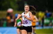 18 August 2019; Cara Laverty of Steelstown, Co Derry on her way to winning the girls U16 1500m final during Day 2 of the Aldi Community Games August Festival, which saw over 3,000 children take part in a fun-filled weekend at UL Sports Arena in University of Limerick, Limerick. Photo by David Fitzgerald/Sportsfile