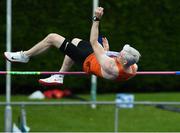 18 August 2019; Aidan Gillespie from Rosses AC Co Donegal competing in the mens over 45's high jump  during the Irish Life Health National Masters Track and Field Championships at Tullamore Harriers Stadium in Tullamore, Co Offaly. Photo by Matt Browne/Sportsfile