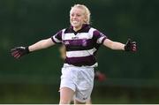 18 August 2019; Ria Buckley of Skibbereen, Co. Cork celebrates following the Girls U12 Gaelic Football during Day 2 of the Aldi Community Games August  Festival, which saw over 3,000 children take part in a fun-filled weekend at UL Sports Arena in University of Limerick, Limerick. Photo by Ben McShane/Sportsfile