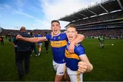 18 August 2019; Ronan Maher, left, with Donagh Maher of Tipperary celebrate their victory following the GAA Hurling All-Ireland Senior Championship Final match between Kilkenny and Tipperary at Croke Park in Dublin. Photo by Stephen McCarthy/Sportsfile