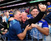 18 August 2019; Tipperary manager Liam Sheedy is congratulated by his brother Mike Sheedy following the GAA Hurling All-Ireland Senior Championship Final match between Kilkenny and Tipperary at Croke Park in Dublin. Photo by Seb Daly/Sportsfile