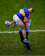 18 August 2019; Padraic Maher of Tipperary celebrates with selector Éamonn O'Shea after the GAA Hurling All-Ireland Senior Championship Final match between Kilkenny and Tipperary at Croke Park in Dublin. Photo by Daire Brennan/Sportsfile