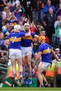 18 August 2019; Tipperary players, from left, Séamus Kennedy, Padraic Maher and Ronan Maher celebrate following the GAA Hurling All-Ireland Senior Championship Final match between Kilkenny and Tipperary at Croke Park in Dublin. Photo by Stephen McCarthy/Sportsfile