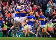 18 August 2019; Tipperary players, from left, Séamus Kennedy, Padraic Maher, Ronan Maher James Barry celebrate following the GAA Hurling All-Ireland Senior Championship Final match between Kilkenny and Tipperary at Croke Park in Dublin. Photo by Stephen McCarthy/Sportsfile