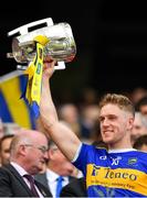 18 August 2019; Dan McCormack of Tipperary lifts the Liam MacCarthy cup following the GAA Hurling All-Ireland Senior Championship Final match between Kilkenny and Tipperary at Croke Park in Dublin. Photo by Seb Daly/Sportsfile