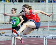 18 August 2019; Emma O'Doherty from Tír Chonaill A.C. Co. Donegal who won the womens over 35's 100m Hurdles during the Irish Life Health National Masters Track and Field Championships at Tullamore Harriers Stadium in Tullamore, Co Offaly. Photo by Matt Browne/Sportsfile