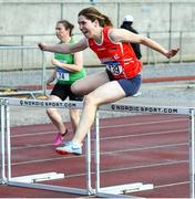 18 August 2019; Emma O'Doherty from Tír Chonaill A.C. Co. Donegal who won the womens over 35's 100m Hurdles during the Irish Life Health National Masters Track and Field Championships at Tullamore Harriers Stadium in Tullamore, Co Offaly. Photo by Matt Browne/Sportsfile