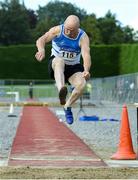 18 August 2019; Willie O'Toole from St. L. O'Toole A.C. Co Carlow who won the mens over 65 long jump during the Irish Life Health National Masters Track and Field Championships at Tullamore Harriers Stadium in Tullamore, Co Offaly. Photo by Matt Browne/Sportsfile