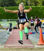 18 August 2019; Rosemary Gibson from North East Runners A.C. Co Louth competing in the womens over 45's long jump during the Irish Life Health National Masters Track and Field Championships at Tullamore Harriers Stadium in Tullamore, Co Offaly. Photo by Matt Browne/Sportsfile