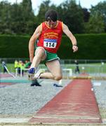 18 August 2019; Seamus Fox from Fanahan Mc Sweeney A.C. Co Cork who came second in the mens over 65 long jump during the Irish Life Health National Masters Track and Field Championships at Tullamore Harriers Stadium in Tullamore, Co Offaly. Photo by Matt Browne/Sportsfile