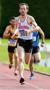 18 August 2019; Brian O'Kelly from Crusaders A.C. Co Dublin who won the mens over 35's 5000m during the Irish Life Health National Masters Track and Field Championships at Tullamore Harriers Stadium in Tullamore, Co Offaly. Photo by Matt Browne/Sportsfile