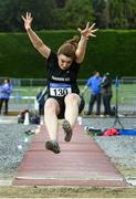 18 August 2019; Shirley Fennelly from Tramore A.C. Co Waterford who came second in the womens over 50's long jump during the Irish Life Health National Masters Track and Field Championships at Tullamore Harriers Stadium in Tullamore, Co Offaly. Photo by Matt Browne/Sportsfile