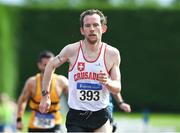 18 August 2019; Brian O'Kelly from Crusaders A.C. Co Dublin who won the mens over 35's 5000m during the Irish Life Health National Masters Track and Field Championships at Tullamore Harriers Stadium in Tullamore, Co Offaly. Photo by Matt Browne/Sportsfile