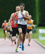 18 August 2019; Denis Coughlin from St. Finbarrs A.C. Co Cork who won the mens over 35's 800m during the Irish Life Health National Masters Track and Field Championships at Tullamore Harriers Stadium in Tullamore, Co Offaly. Photo by Matt Browne/Sportsfile