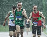 18 August 2019; Cathal McLaughlin, 461, from Derry Track Club who won the mens over 50 800m from second place Peter Smyth from Raheny Shamrocks A.C and third place John O'Gorman, right, from Kilmurray/Ibrick/N.Clare A.C. during the Irish Life Health National Masters Track and Field Championships at Tullamore Harriers Stadium in Tullamore, Co Offaly. Photo by Matt Browne/Sportsfile