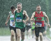 18 August 2019; Cathal McLaughlin, 461, from Derry Track Club who won the mens over 50 800m from second place Peter Smyth from Raheny Shamrocks A.C and third place John O'Gorman, right, from Kilmurray/Ibrick/N.Clare A.C. during the Irish Life Health National Masters Track and Field Championships at Tullamore Harriers Stadium in Tullamore, Co Offaly. Photo by Matt Browne/Sportsfile