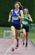 18 August 2019; Edel McNamara from Dublin City Harriers A.C who came second in the womens over 45's 800m during the Irish Life Health National Masters Track and Field Championships at Tullamore Harriers Stadium in Tullamore, Co Offaly. Photo by Matt Browne/Sportsfile