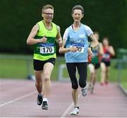 18 August 2019; Susanne O'Beirne from North Leitrim A.C. competing in the over 45's 800m during the Irish Life Health National Masters Track and Field Championships at Tullamore Harriers Stadium in Tullamore, Co Offaly. Photo by Matt Browne/Sportsfile