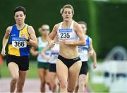 18 August 2019; Fiona Kehow, 235, from Kilmore A.C. Co Wexford who won the women's 800m over 35's and Denise Toner,366, from Clones A.C who won the over 40's 800m during the Irish Life Health National Masters Track and Field Championships at Tullamore Harriers Stadium in Tullamore, Co Offaly. Photo by Matt Browne/Sportsfile