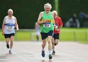 18 August 2019; Billy Caball from Rising Sun A.C Co Cork competing in the over 75's 200m during the Irish Life Health National Masters Track and Field Championships at Tullamore Harriers Stadium in Tullamore, Co Offaly. Photo by Matt Browne/Sportsfile