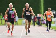 18 August 2019; Hugh McSweeney from Eagle A.C Co Cork and Tom Clinton from Navan A.C Co Meath competing in the mens over 70's 200m during the Irish Life Health National Masters Track and Field Championships at Tullamore Harriers Stadium in Tullamore, Co Offaly. Photo by Matt Browne/Sportsfile