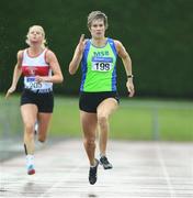 18 August 2019; Leanne Wellings from Metro St Brigid's A.C Dublin who won the womens over 45's 200m during the Irish Life Health National Masters Track and Field Championships at Tullamore Harriers Stadium in Tullamore, Co Offaly. Photo by Matt Browne/Sportsfile