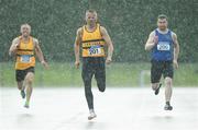 18 August 2019; Carlton Haddock from Leevale A. C. Co Cork who won the mens over 45's 200m during the Irish Life Health National Masters Track and Field Championships at Tullamore Harriers Stadium in Tullamore, Co Offaly. Photo by Matt Browne/Sportsfile