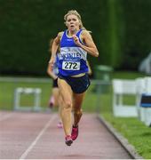 18 August 2019; Catriona Devine from Finn Valley A.C. Co Donegal who won the woman's 800m over 45's during the Irish Life Health National Masters Track and Field Championships at Tullamore Harriers Stadium in Tullamore, Co Offaly. Photo by Matt Browne/Sportsfile