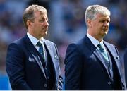 18 August 2019; Brian Whelahan, left, and Hubert Rigney of the Offaly 1994 All-Ireland winning Jubilee team as the team are honoured prior to the GAA Hurling All-Ireland Senior Championship Final match between Kilkenny and Tipperary at Croke Park in Dublin. Photo by Brendan Moran/Sportsfile