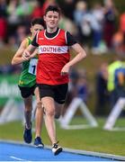 17 August 2019; Sean Reilly of St. Josephs, Co. Louth, competing in the Boys' U14 800m Semi-Final during Day 1 of the Aldi Community Games August Festival, which saw over 3,000 children take part in a fun-filled weekend at UL Sports Arena in University of Limerick, Limerick. Photo by Ben McShane/Sportsfile