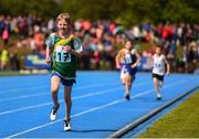17 August 2019; Adam Cleary of Tullow Grange, Co. Carlow, competing in the Boys' U10 600m during Day 1 of the Aldi Community Games August Festival, which saw over 3,000 children take part in a fun-filled weekend at UL Sports Arena in University of Limerick, Limerick. Photo by Ben McShane/Sportsfile