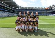 18 August 2019; The Kilkenny team, back row, left to right, Aisling Walsh, Ballyhea NS, Charleville, Cork, Amelia Higgins, St. Brigid’s NS, Castleknock, Dublin, Anna O'Neill, Corpus Christi GNS, Drumcondra, Dublin, Sarah Sheehan, Drumphea NS, Garryhill, Muine Bheag, Carlow, Anna Doheny, Scoil Ruadhain, Tullaroan, Kilkenny, front row, left to right, Grace Cleary, Shinrone NS, Birr, Offaly, Jessica Johnston, St John the Baptist PS, Belleek, Fermanagh, Sarah McHugh, St Josephs NS, Boyerstown, Meath, Sian Weir Hall, Raharney NS, Mullingar, Westmeath, Lucy Sheridan, St Kevin’s NS, Dunleer, Louth, ahead of the INTO Cumann na mBunscol GAA Respect Exhibition Go Games prior to the GAA Hurling All-Ireland Senior Championship Final match between Kilkenny and Tipperary at Croke Park in Dublin. Photo by Daire Brennan/Sportsfile