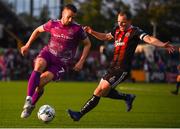 19 August 2019; Michael Duffy of Dundalk in action against Derek Pender of Bohemians during the EA Sports Cup Semi-Final match between Dundalk and Bohemians at Oriel Park in Dundalk, Co. Louth. Photo by Ben McShane/Sportsfile