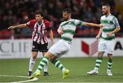 16 August 2019; Greg Bolger of Shamrock Rovers during the SSE Airtricity League Premier Division match between Derry City and Shamrock Rovers at the Ryan McBride Brandywell Stadium in Derry. Photo by Oliver McVeigh/Sportsfile