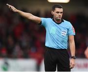 16 August 2019; Referee Robert Hennessy during the SSE Airtricity League Premier Division match between Derry City and Shamrock Rovers at the Ryan McBride Brandywell Stadium in Derry. Photo by Oliver McVeigh/Sportsfile