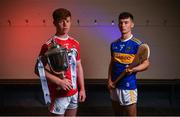 20 August 2019; In attendance at The Bord Gáis Energy GAA Hurling All-Ireland U-20 Championship Final preview event in Limerick today are Cork captain James Keating, left, and Tipperary captain Craig Morgan. Cork and Tipperary will face off in the first ever final at the U-20 grade at the LIT Gaelic Grounds this Saturday. Photo by David Fitzgerald/Sportsfile
