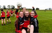 20 August 2019; Down players, from left, Paige Smyth, Lauren Kane and Mia Murtagh during the 2019 LGFA Under-17 Academy Day at the GAA National Games Development Centre in Abbotstown, Dublin. Photo by Eóin Noonan/Sportsfile