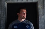 20 August 2019; Jacob Stockdale poses for a portrait following an Ireland Rugby press conference at The Campus in Quinta do Lago, Faro, Portugal. Photo by Ramsey Cardy/Sportsfile