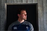 20 August 2019; Jacob Stockdale poses for a portrait following an Ireland Rugby press conference at The Campus in Quinta do Lago, Faro, Portugal. Photo by Ramsey Cardy/Sportsfile