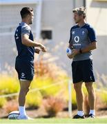 20 August 2019; Conor Murray, left, in conversation with forwards coach Simon Easterby during Ireland Rugby squad training at The Campus in Quinta do Lago, Faro, Portugal. Photo by Ramsey Cardy/Sportsfile