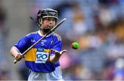 18 August 2019; Caoimhe McKee, Scoil na Caílín, Castleblayney, Monaghan, representing Tipperary, during the INTO Cumann na mBunscol GAA Respect Exhibition Go Games prior to the GAA Hurling All-Ireland Senior Championship Final match between Kilkenny and Tipperary at Croke Park in Dublin. Photo by Piaras Ó Mídheach/Sportsfile