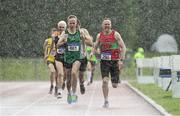 18 August 2019; Cathal McLaughlin, left, from Derry Track Club who won the mens over 50 800m from third place John O'Gorman, right, from Kilmurray/Ibrick/N.Clare A.C. during the Irish Life Health National Masters Track and Field Championships at Tullamore Harriers Stadium in Tullamore, Co Offaly. Photo by Matt Browne/Sportsfile