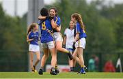 20 August 2019; Tipperary players celebrate after beating Dublin in the Cup final during the 2019 LGFA Under-17 Academy Day at the GAA National Games Development Centre in Abbotstown, Dublin. Photo by Eóin Noonan/Sportsfile
