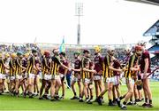 18 August 2019; Respect handshake ahead of the Electric Ireland GAA Hurling All-Ireland Minor Championship Final match between Kilkenny and Galway at Croke Park in Dublin. Photo by Eóin Noonan/Sportsfile