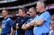 18 August 2019; Tipperary manager Liam Sheedy, 2nd from right, with coaches, from left, Tommy Dunne, Drragh Egan and Eamon O'Shea prior to the GAA Hurling All-Ireland Senior Championship Final match between Kilkenny and Tipperary at Croke Park in Dublin. Photo by Brendan Moran/Sportsfile