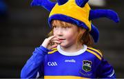 18 August 2019; A young Tipperary supporter looks on during the GAA Hurling All-Ireland Senior Championship Final match between Kilkenny and Tipperary at Croke Park in Dublin. Photo by Brendan Moran/Sportsfile