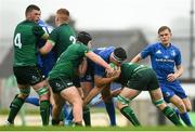 21 August 2019; Ronan Loughnane of Leinster is tackled by Conal O’Griofa, left, and Gavin Meagher of Connacht during the Under 19 Interprovincial Rugby Championship match between Connacht and Leinster at the Sportsground in Galway. Photo by Eóin Noonan/Sportsfile