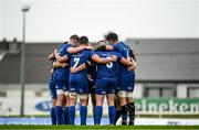 21 August 2019; Leinster players huddle prior to the Under 19 Interprovincial Rugby Championship match between Connacht and Leinster at the Sportsground in Galway. Photo by Eóin Noonan/Sportsfile
