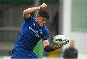 21 August 2019; Alex Soroka of Leinster celebrates after scoring a try for his side during the Under 19 Interprovincial Rugby Championship match between Connacht and Leinster at the Sportsground in Galway. Photo by Eóin Noonan/Sportsfile